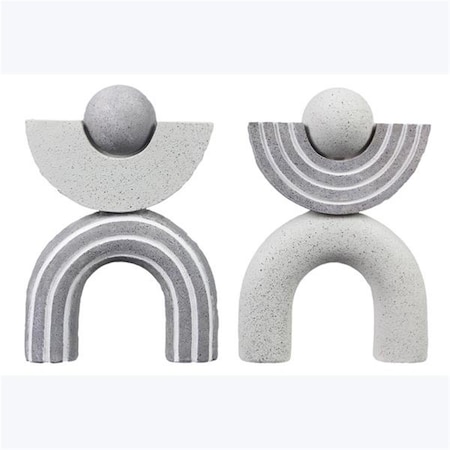 Youngs Resin Stacked Stone Arch Decor, 2 Assorted Color 12668